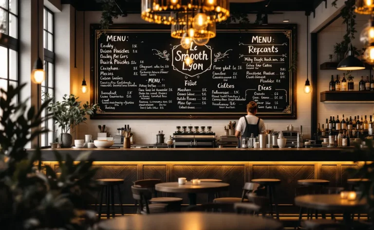 Ambiance conviviale avec des couleurs chaudes et un décor apaisant au Smooth Lyon.