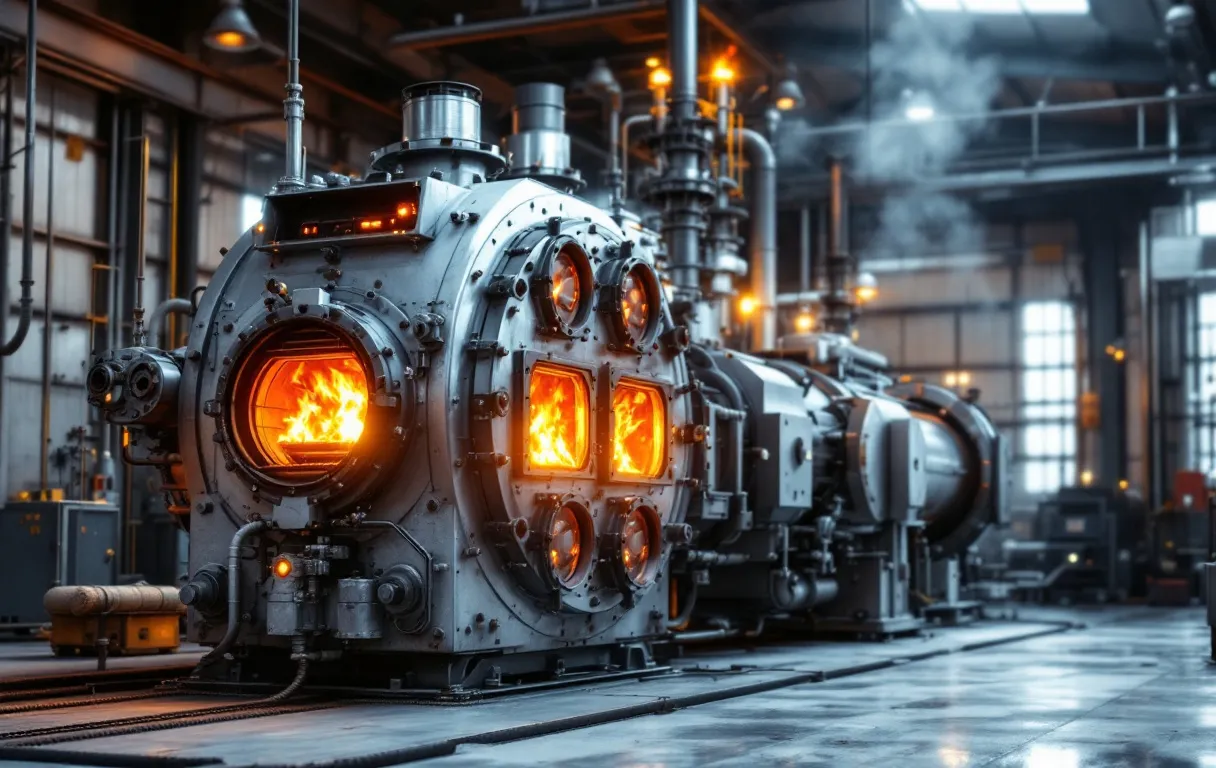 Machine de pyrolyse moderne facilement identifiable par son design épuré et ses équipements technologiques.