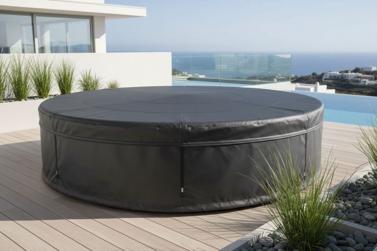 Spa extérieur rond bâché